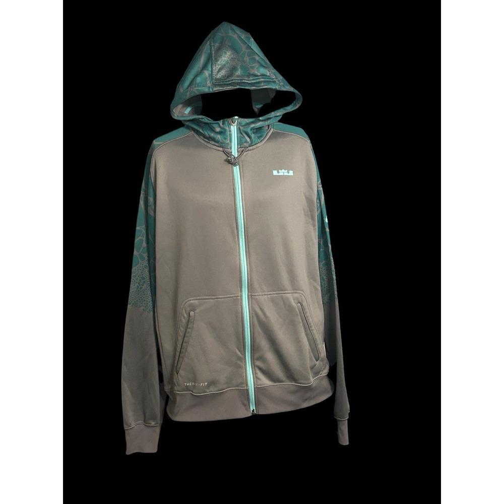 Nike Therma-Fit Men's Gray LeBron Hero Premium Full Zip Hoodie Jacket Size L